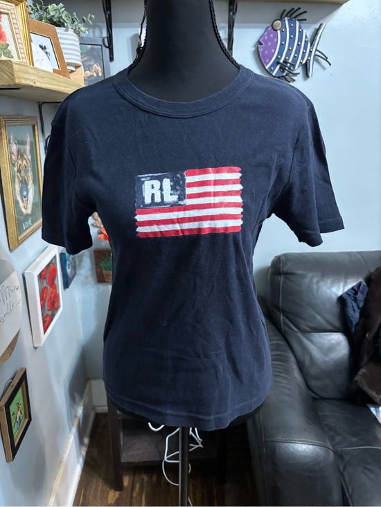 Ralph Lauren Tops - Vtg womens polo jeans Ralph Lauren L fitted t shirt flag RL